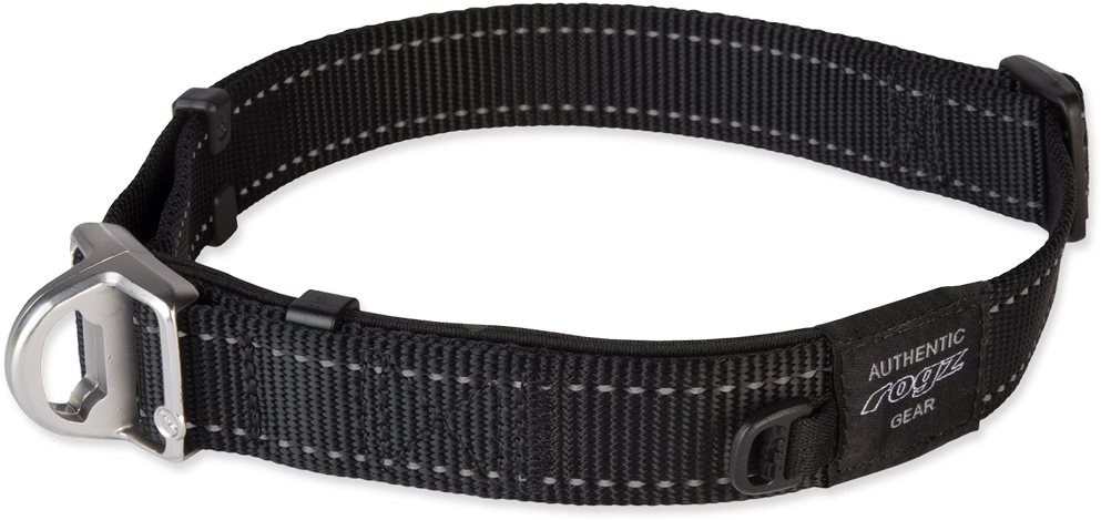 ROGZ obojok safety collar čierny 2,5 × 42 – 66 cm